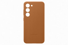 Leather Cover Camel för Galaxy S23